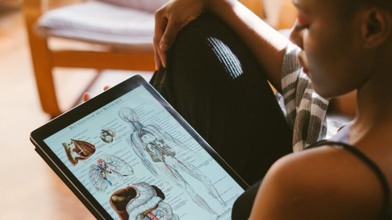 Student on tablet in class