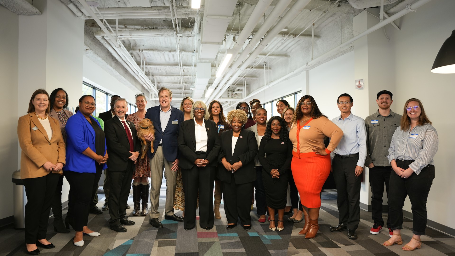 Shaw U and Research Triangle Foundation representatives group photo at Research Triangle Park.