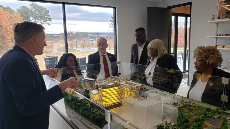 Shaw University leaders are getting a tour of the school's expamded facilities.